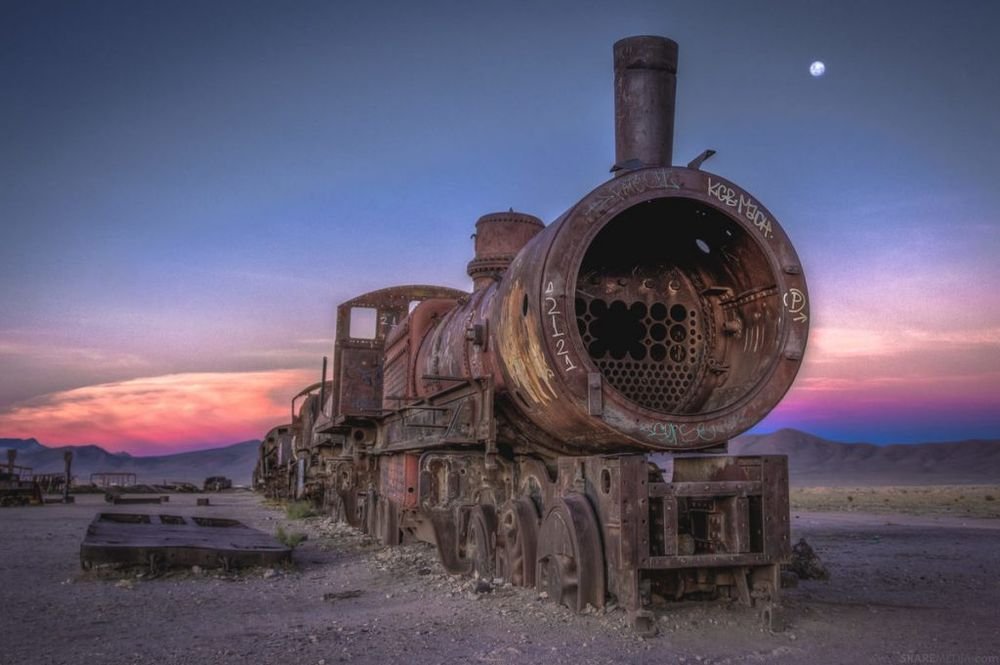 Train Cemetery near Uyuni, Bolivia