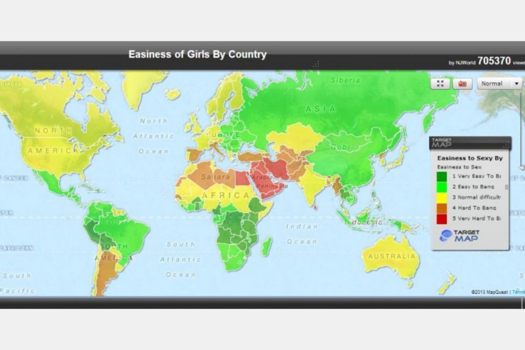 easiness of girl by countries